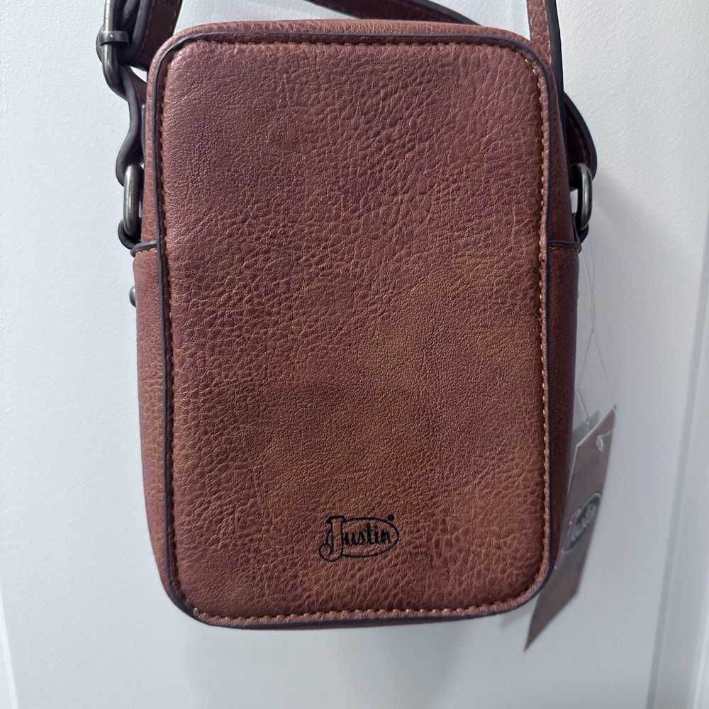 NWT Justin Boots Leather Crossbody Purse - Picture 2 of 9